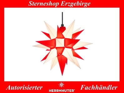 Herrnhuter Stern Adventsstern Kunststoffstern A4 weiss/ rot 40 cm für Außen