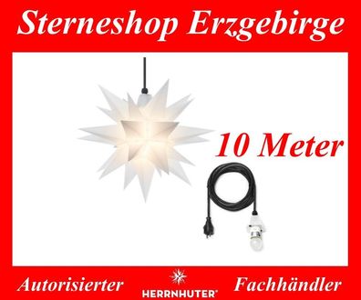 Herrnhuter Stern Adventsstern Kunststoffstern A4 opal 40 cm mit Beleuchtung 10 Meter