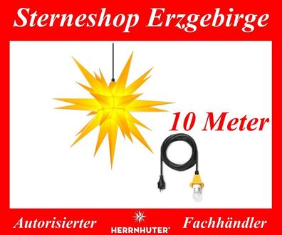 Herrnhuter Stern Adventsstern Kunststoffstern A7 gelb 68 cm mit Beleuchtung 10 Meter