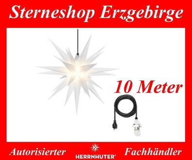 Herrnhuter Stern Adventsstern Kunststoffstern A7 opal 68 cm mit Beleuchtung 10 Meter