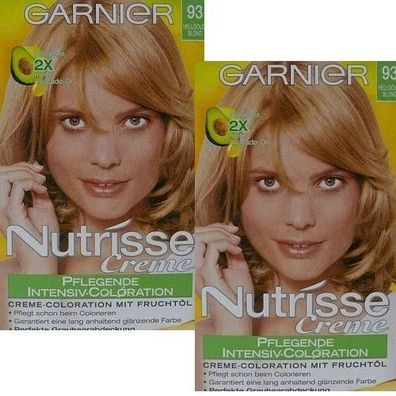 Garnier Nutrisse Creme Hellgold Blond 93 Intensive Farbkraft Haarfarbe mit Frucht Öle
