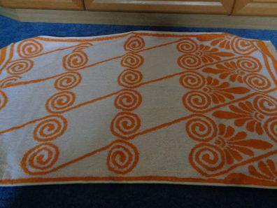Handtuch aus DDR Zeiten--orange mit Muster 49 x90cm