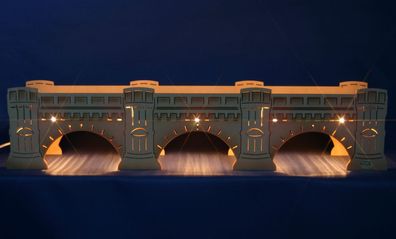 3D-Schwibbogen-Erhöhung 54cm Sockel Augustusbrücke Dresden Erzgebirge Frauenkirche