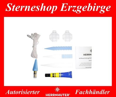 Herrnhuter Stern Ministern Bastelstern A1b weiß-blau Kunststoffstern 13 cm mit LED !