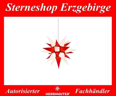 Herrnhuter Stern Adventsstern Papierstern I4 weiß/ rot 40 cm für Innen