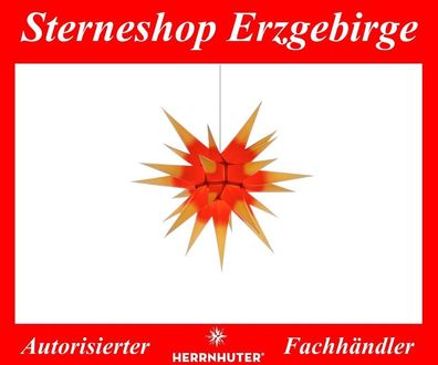 Herrnhuter Stern Adventsstern Papierstern I6 gelb/ roter Kern 60 cm für Innen