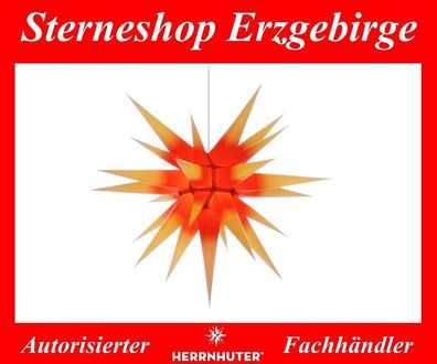 Herrnhuter Stern Adventsstern Papierstern I7 gelb/ roter Kern 70 cm für Innen