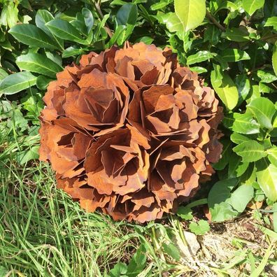 Pusteblume Kugel 30cm Deko-Blume Blume Edelrost Rost Metall Dekoration Garten
