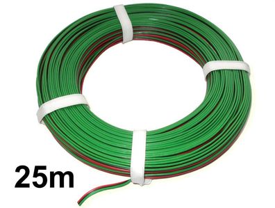25m ! Litze 3-adrig rot/ schwarz/ grün Modellbahn-Kabel zu Roco-Weichen NEU