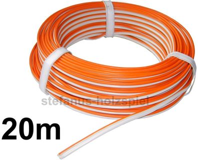 20m Litze orange-weiß 2-adrig 0,5mm² 2x16x0,20 Kabel für LGB-Modellbahn