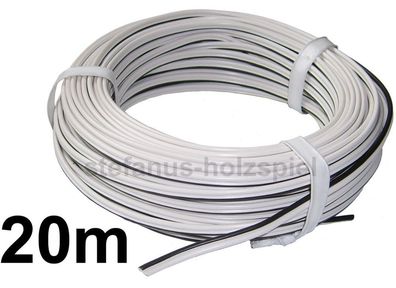 20m Litze schwarz-weiß 2-adrig 0,5mm² 2x16x0,20 Kabel zu LGB-Modellbahn