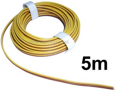 5m Litze 2-adrig gelb/ braun Kabel 0,14 mm² für Modellbahn NEU