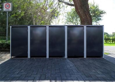 5 Mülltonnenboxen ohne Stanzung Anthrazitgrau für 120 Liter Mülltonnen