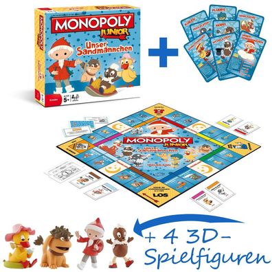 Monopoly Junior Unser Sandmännchen + 4 extra Spielfiguren Pittiplatsch Moppi NEU
