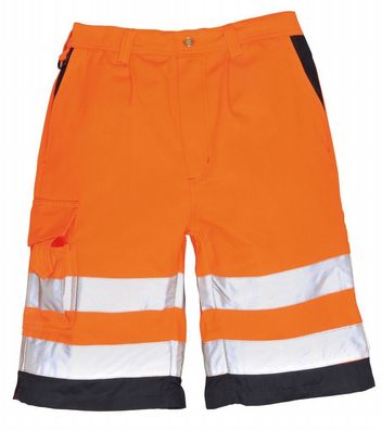Warnschutz Arbeitsshorts orange S - XXL Warnschutzhose Kurze Hose Shorts Bermuda
