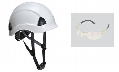 Kletterhelm EN397 + Schutzbrille UV400 Bersteiger Helm Fallschutz Kopfschutz