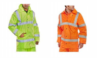 Warnschutz Regenjacke gelb orange Arbeitsjacke Warnschutzjacke Jacke S - 6XL BEE