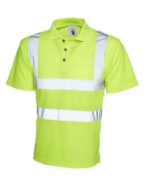 TOP Warnschutz Polo-Shirt gelb S-4XL Warn Polo Shirt Warnshirt Hemd warngelb
