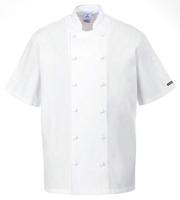 Veste cuisinier blanc manches courtes Taille XS-XXL Veste de boulangers