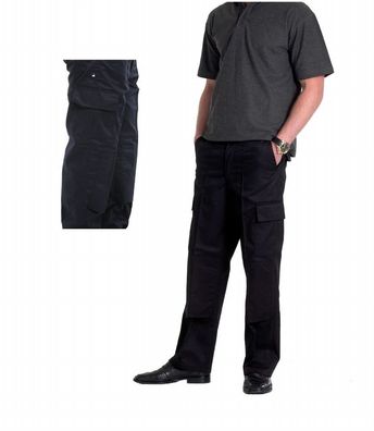 Pantalons de travail cargo 44-68 noir montage à pinces Knien etaschen