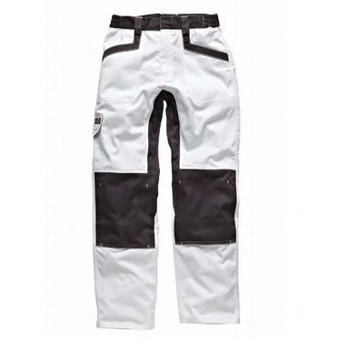 Dickies Pantalon à pinces blanc-gris Toile Gr. 44-64 90-110 24-29