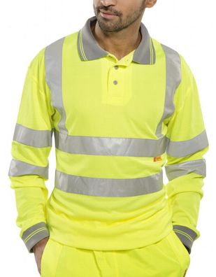 Warnschutz Chemise à manches longues polo jaune S-5XL Warnshirt Pull Sweatshirt