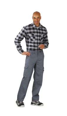 Pantalons de travail Homme cargo 44-62 gris montage à pinces