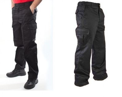 Pantalons de travail Homme cargo 44-68 noir montage à pinces