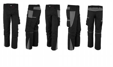 Pantalon à pinces noir - gris de montage 42-68 travail modèles Toile