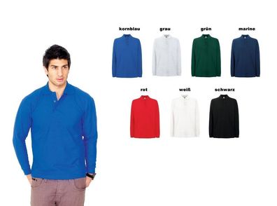 Poloshirt langarm 3XL weiß 7 Farben Langarmshirt Sweatshirt XXXL Polo T-Shirt