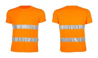 Warnschutz T-Shirt orange S - 3XL Warn Polo Shirt Warnshirt Hemd warnorange NEU