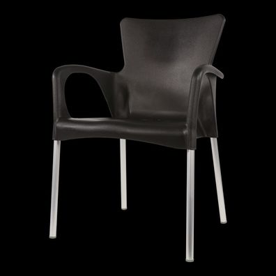 Stapelstuhl Stuhl Gartenstuhl Kunststoff 4er Set schwarz 52x55x85 cm