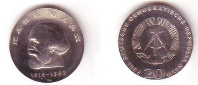 DDR Gedenk Münze 20 Mark Karl Marx 1968 in Silber