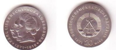 DDR Gedenk Münze 20 Mark Luxemburg und Liebknecht