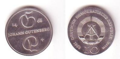 DDR Gedenk Münze 10 Mark Johannes Gutenberg 1968