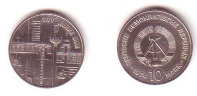 DDR Gedenk Münze 10 Mark 25 Jahre DDR Städtemotiv 1974