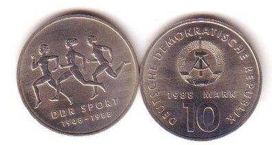DDR Gedenk Münze 10 Mark 40 Jahre DDR Sportbund 1988