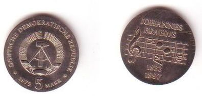 DDR Gedenk Münzen 5 Mark Johannes Brahms 1972
