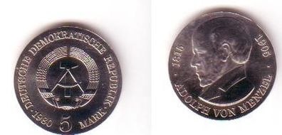 DDR Gedenk Münzen 5 Mark Adolph von Menzel 1980