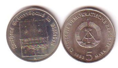 DDR Gedenk Münzen 5 Mark Luthers Geburtshaus Eisleben