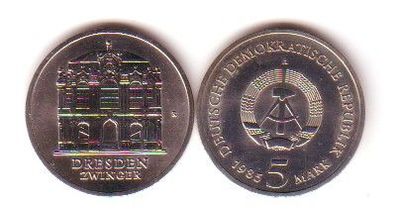 DDR Gedenk Münzen 5 Mark Dresdner Zwinger 1985