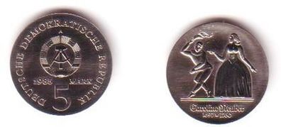 DDR Gedenk Münzen 5 Mark Caroline Neuber 1985