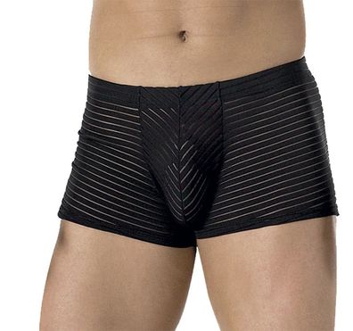 Herren Pants Schwarz Männer Slip Sexy Unterwäsche Boxer Netz Transparent S - XL