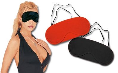 Augenmaske Set Rot und Schwarz Fasching Maske Maskenball Accessoire Blinde Kuh