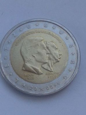 Original 2 euro 2005 Luxemburg Henri und Adolphe bfr. bankfrisch aus Rolle