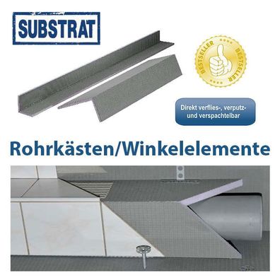Rohrkasten Bauplatte Winkel Element Fliesenelement Rohrverkleidung 30x30x2x260cm