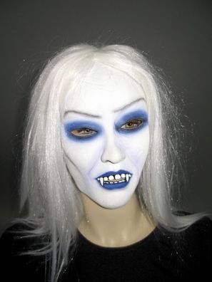Vampirin - Maske mit Haar - Latex für Erwachsene