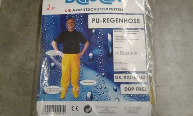 Regenschutzhose PU-Stretch, Farbe gelb, Größe XXL/60-62
