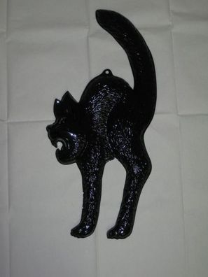 Wanddeko - buckelige, schwarze Katze