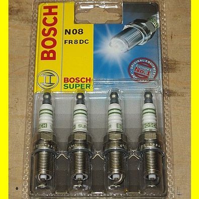 4 Bosch Super Zündkerzen N08 / FR8DC - Neu OVP !